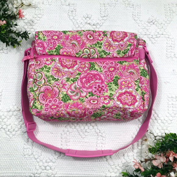 Vera Bradley Bags Vera Bradley Pinwheel Pink Paisley Messenger Bag